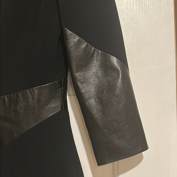 Elegant Rubin Singer Black Dress with Leather Accents - Picture 5 of 5